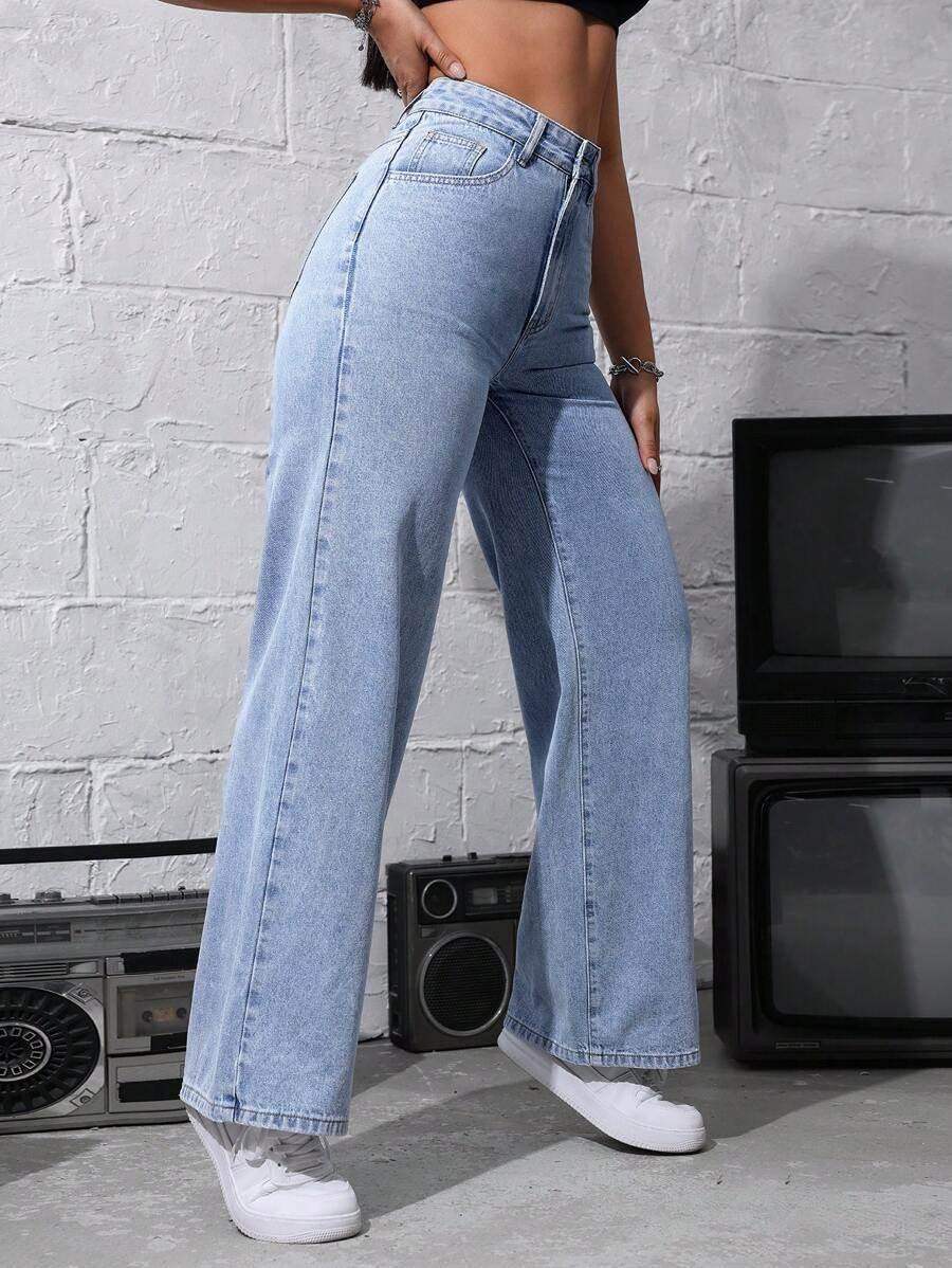 Bershka Light-Blue High-Waisted Loose Jeans - lessthan1thousand