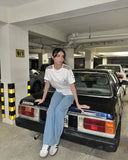 MNG Light Blue High-Waisted Cargo Wide-Leg Jeans. - lessthan1thousand