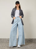 MNG Light Blue Wide-Leg Jeans.