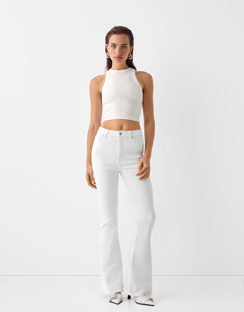 MNG White Flare Jeans - lessthan1thousand