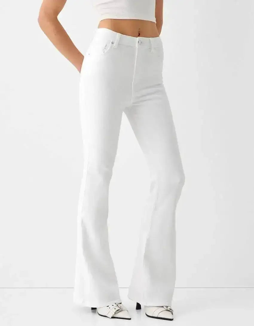 Bershka White Flare Jeans - lessthan1thousand
