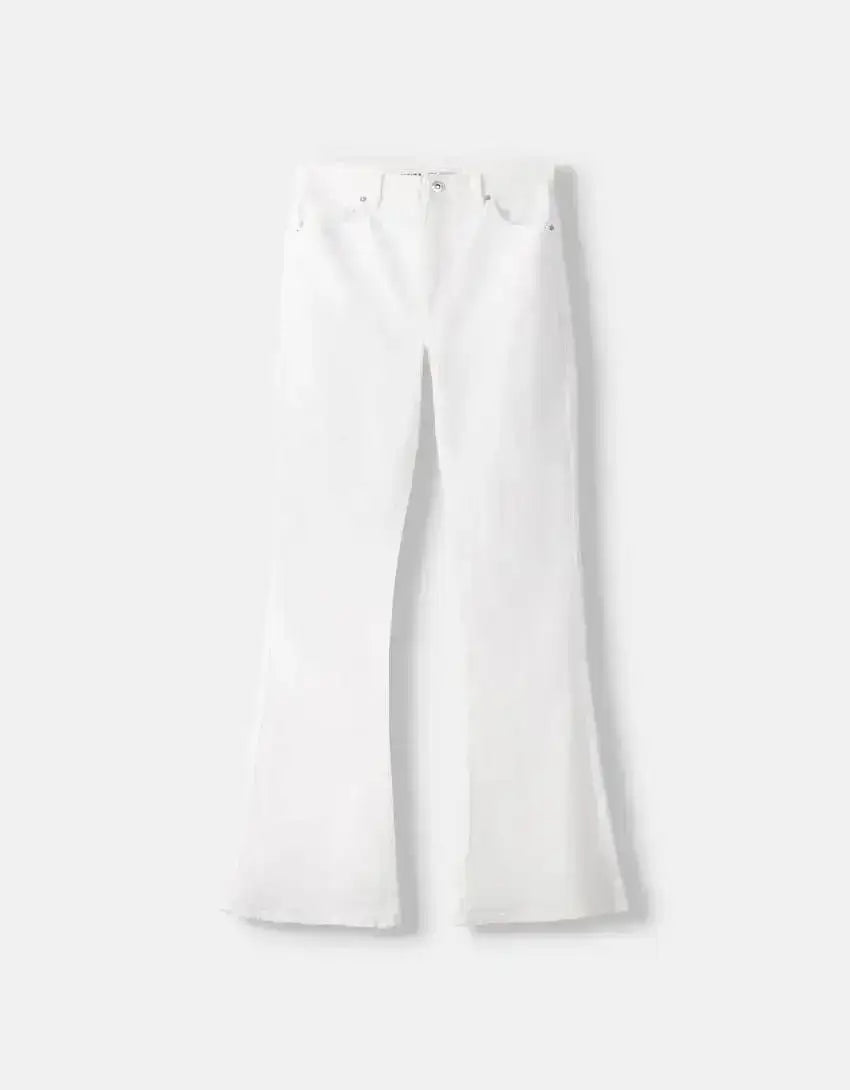 Bershka White Flare Jeans - lessthan1thousand
