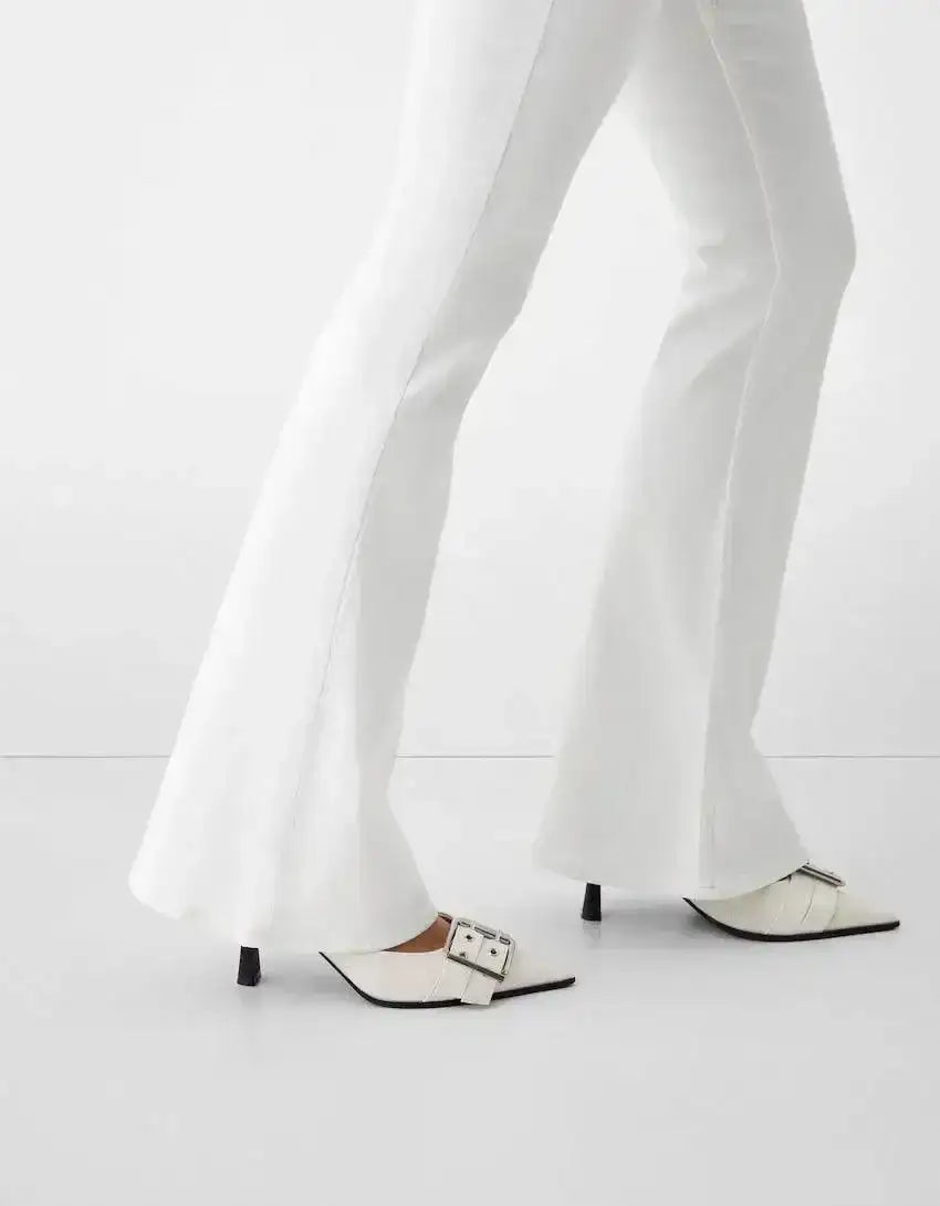 Bershka White Flare Jeans - lessthan1thousand