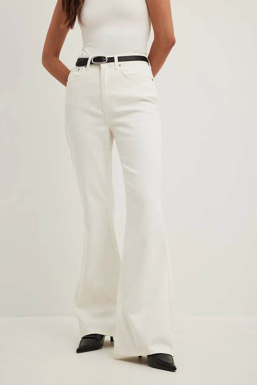 Bershka White Flare Jeans - lessthan1thousand