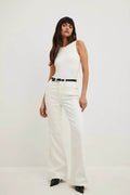 Bershka White Flare Jeans - lessthan1thousand