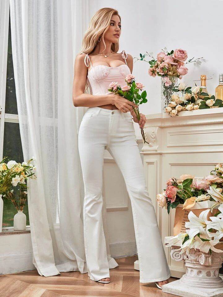 Bershka White Flare Jeans. - lessthan1thousand