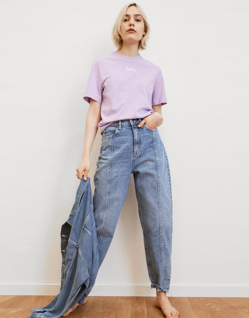Mid Blue Frontseam Loose Jeans lessthan1thousand