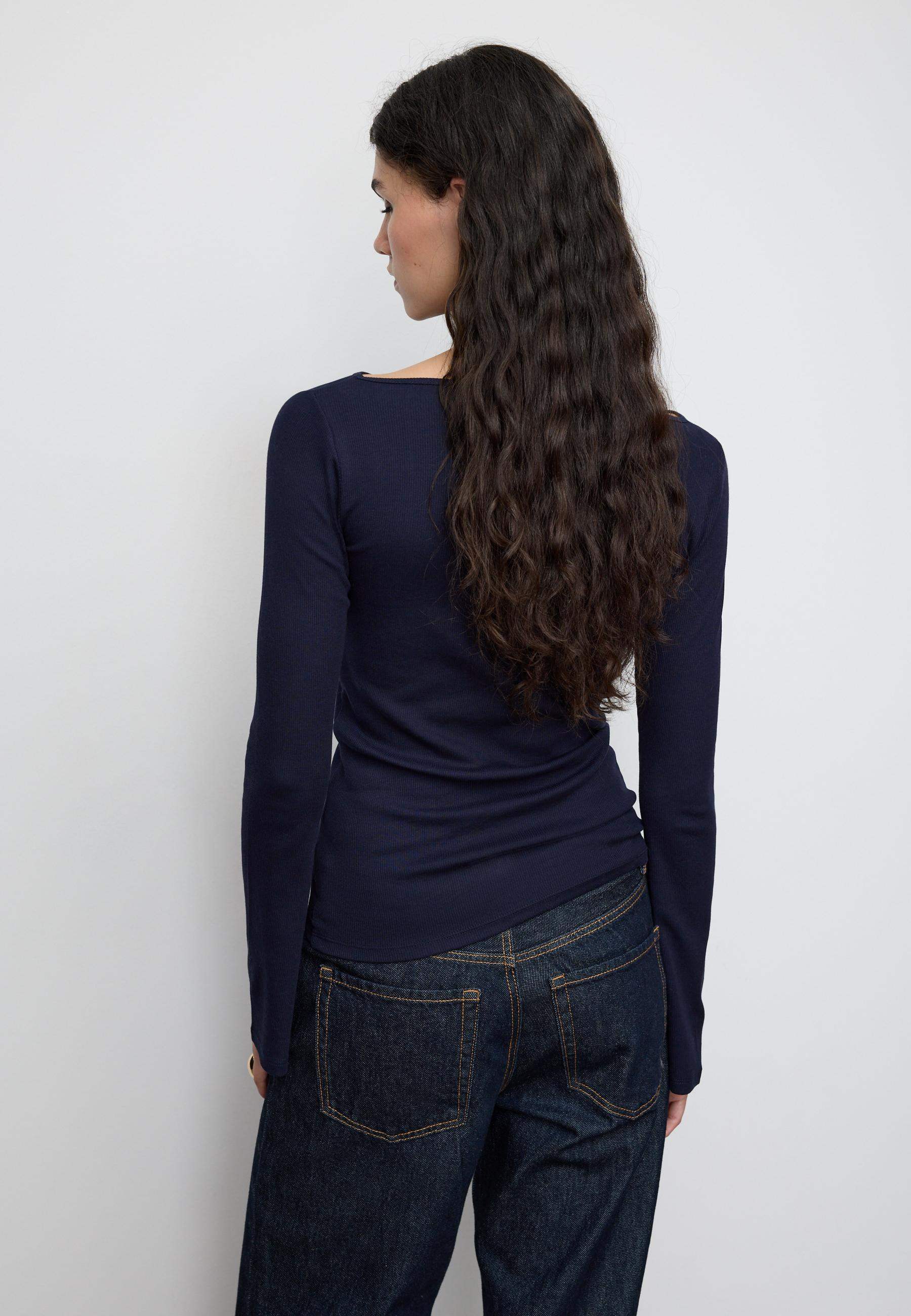 LT1K Essential Full-Sleeves Boat-Neck With Bell Sleeve Slim Top.(Perfect For All Season)