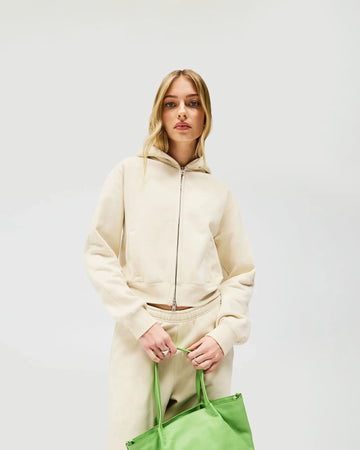 LT1K Zip-Up Slim Sand hoodie.