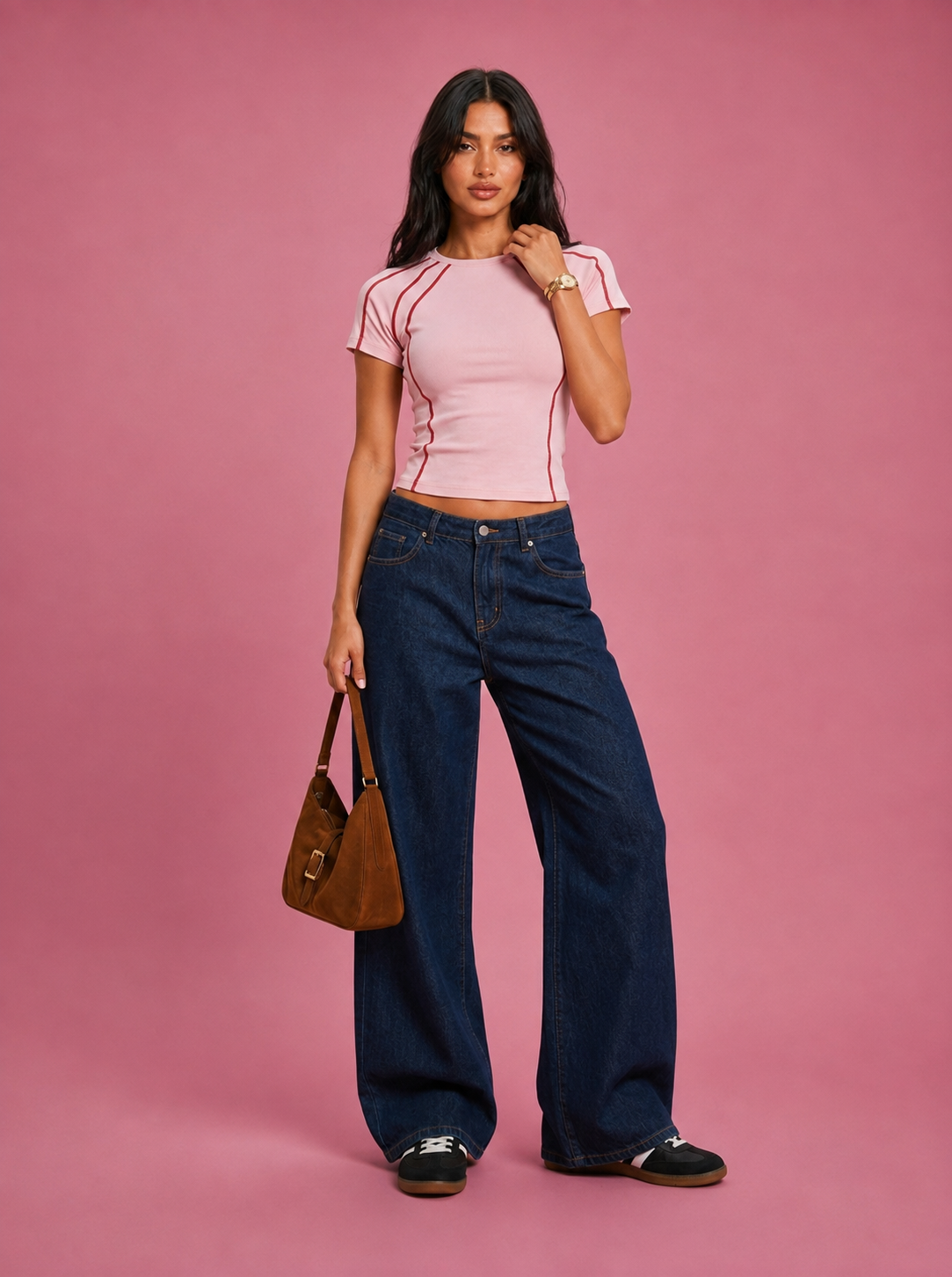LT1K Multi Contrast Stitch Slim T-Shirt