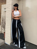 LT1K Pure Black Side Panel Wide-Leg Trouser (Made For Summer).
