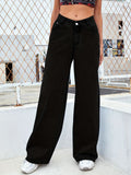 MNG Black High-Waist Loose  Jeans.