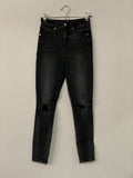Faded Black High-Rise Ripped Skinny Jeans
