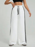 LT1K White Side Stripe Wide-Leg Trouser (Made For Summer).