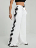 LT1K White Side Stripe Wide-Leg Trouser (Made For Summer).