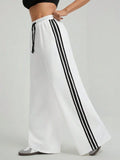 LT1K White Side Stripe Wide-Leg Trouser (Made For Summer).