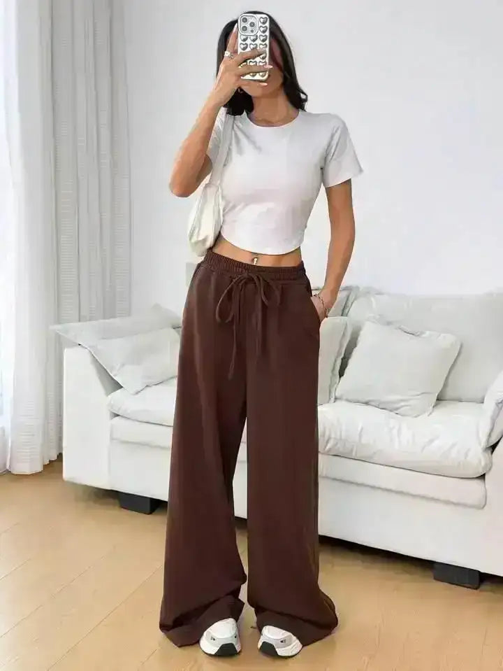 LT1K Brown Wide-Leg Trouser (Made For Summer). - lessthan1thousand
