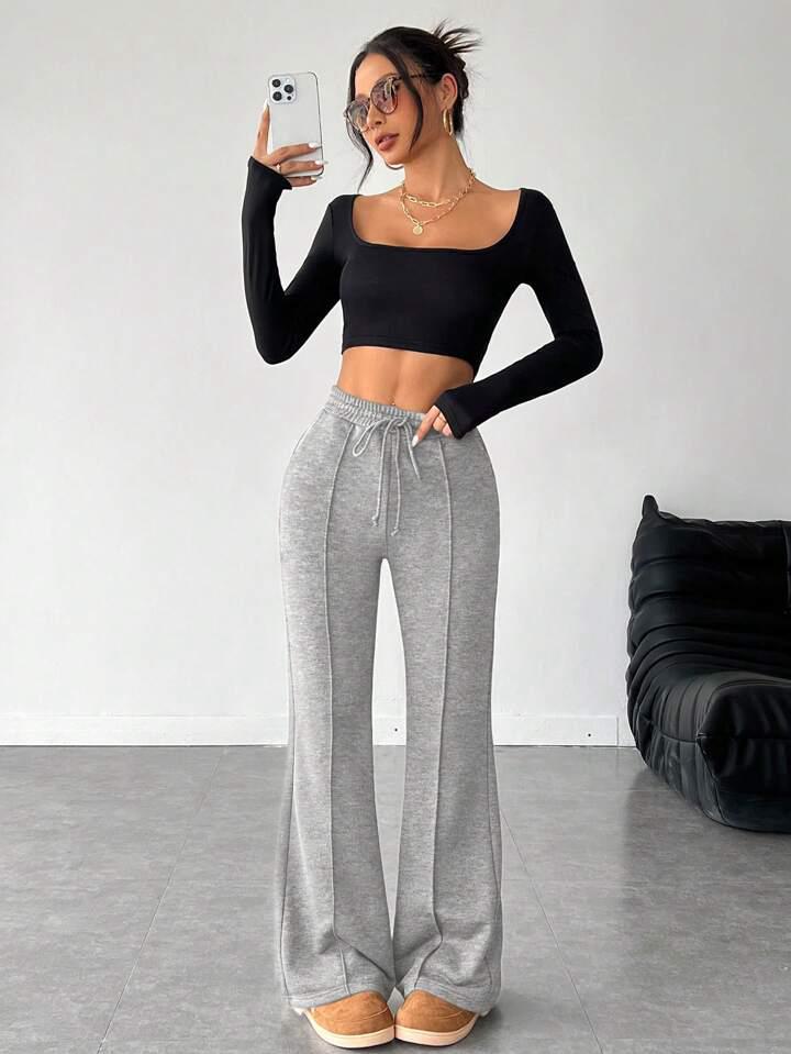 LT1K Grey Front-Seam Flare Trouser (Made For Summer)