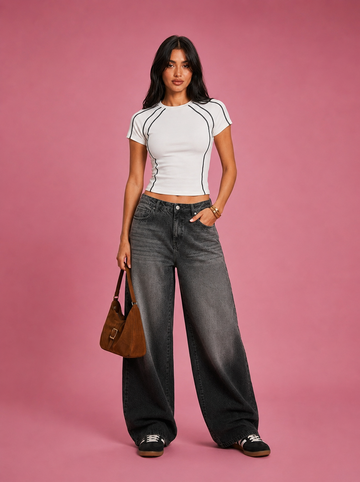 LT1K Multi Contrast Stitch Slim T-Shirt