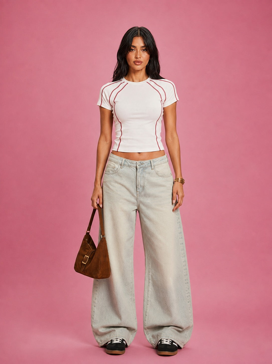LT1K Multi Contrast Stitch Slim T-Shirt