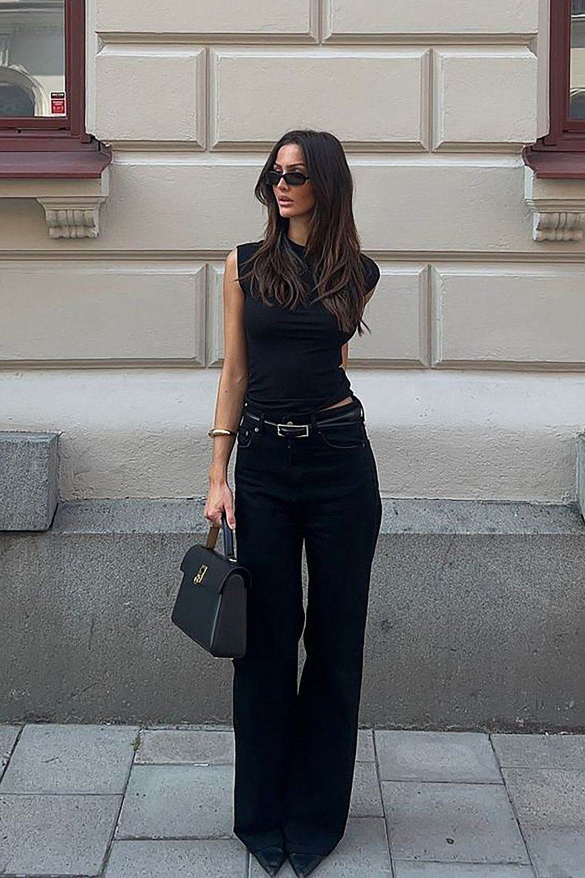 ZARA Faded Black High-Waist Wide-Leg Jeans. - lessthan1thousand