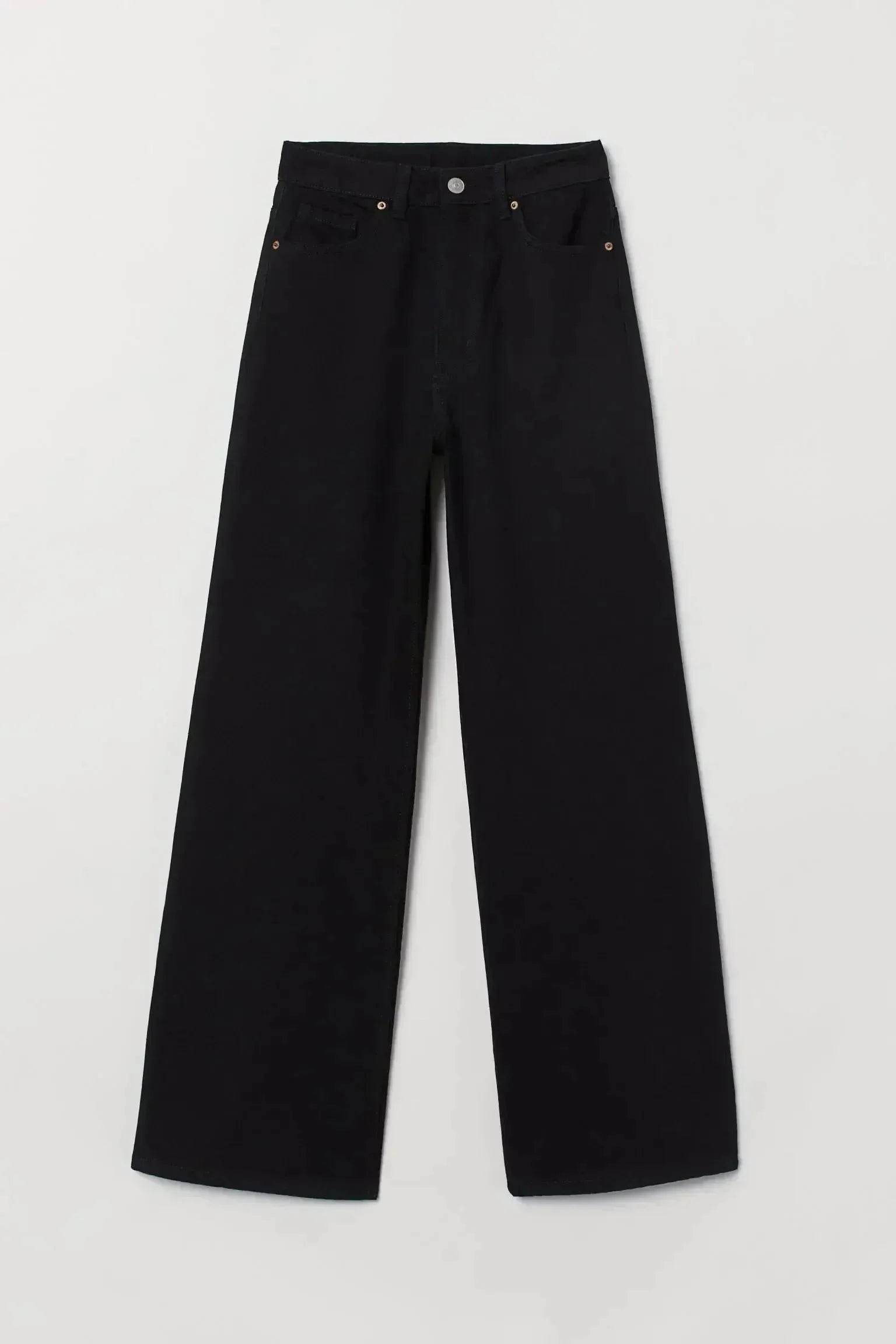 ZARA Faded Black High-Waist Wide-Leg Jeans. - lessthan1thousand