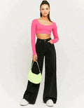 ZARA Faded Black High-Waist Wide-Leg Jeans. - lessthan1thousand