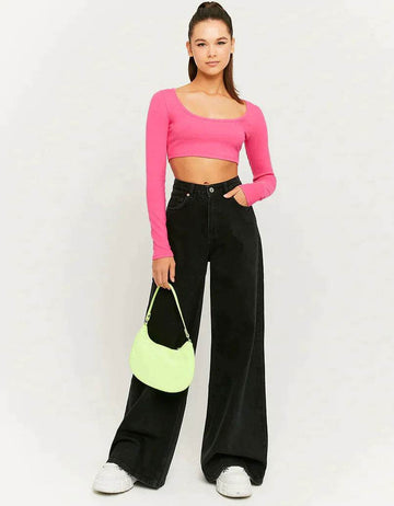 ZARA Faded Black High-Waist Wide-Leg Jeans. - lessthan1thousand