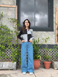 ZARA High-Waisted Light Blue Wide-Leg Jeans. - lessthan1thousand