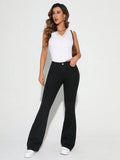 ZARA Pure Black High-Waisted Flare Jeans. - lessthan1thousand