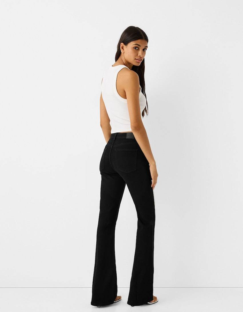 ZARA Pure Black High-Waisted Flare Jeans. - lessthan1thousand