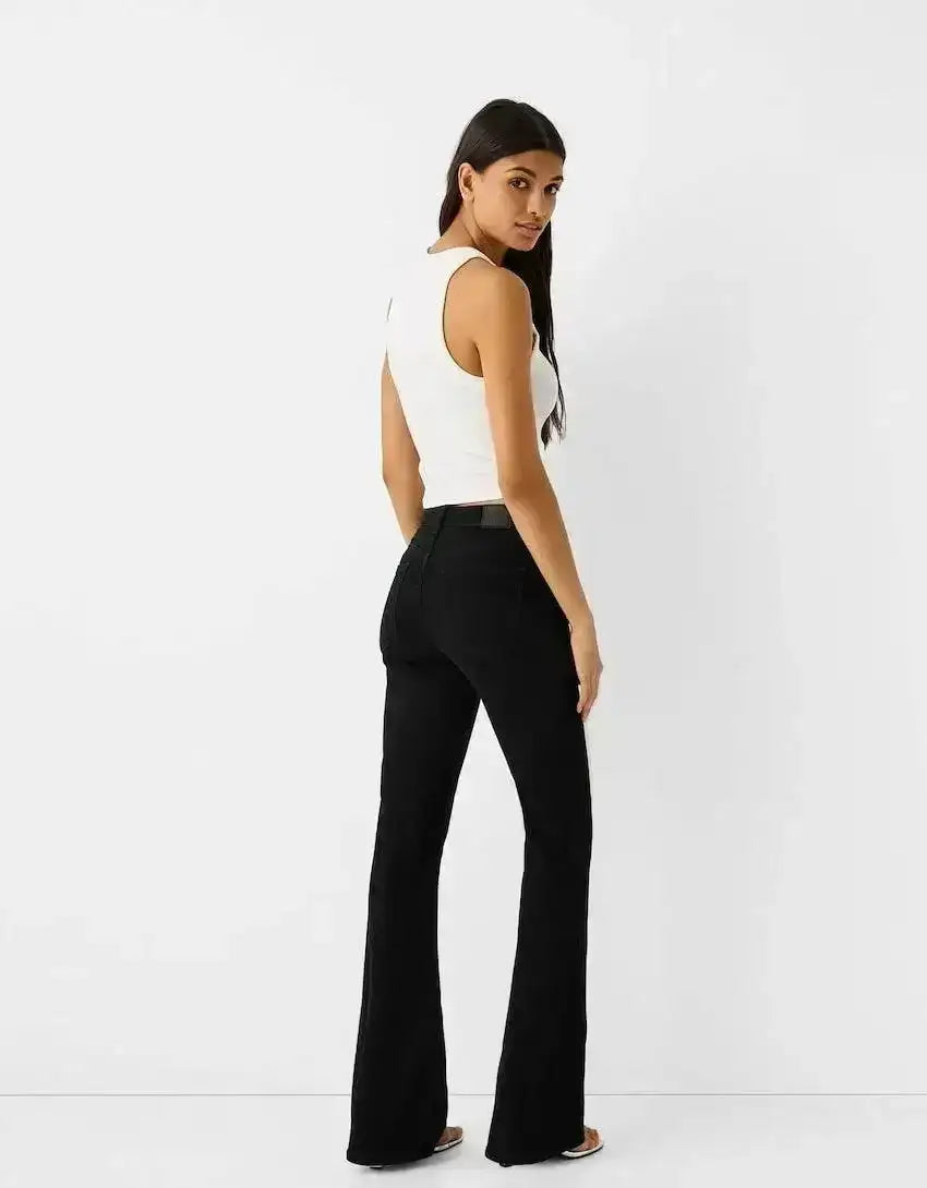 ZARA Pure Black High-Waisted Flare Jeans. - lessthan1thousand