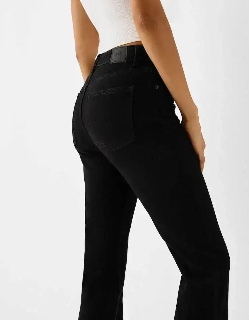 ZARA Pure Black High-Waisted Flare Jeans. - lessthan1thousand