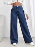 Zara Dark-Blue Wide Leg Jeans. - lessthan1thousand