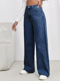 Zara Dark-Blue Wide Leg Jeans. - lessthan1thousand