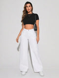 Zara White High-Waisted Wide-Leg Jeans. - lessthan1thousand