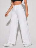 Zara White High-Waisted Wide-Leg Jeans. - lessthan1thousand