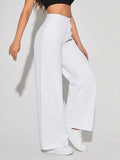 Zara White High-Waisted Wide-Leg Jeans. - lessthan1thousand