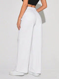 Zara White High-Waisted Wide-Leg Jeans. - lessthan1thousand