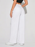 Zara White High-Waisted Wide-Leg Jeans. - lessthan1thousand