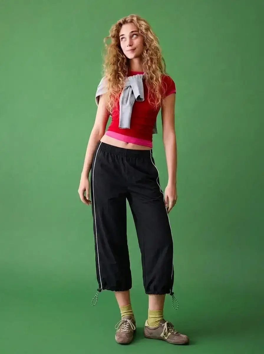 LT1K Double Piping Capri Trouser With Stopper.(Perfect For All Season).