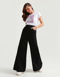 Pure Black High-Waist Wide-Leg Jeans  (ONLY FOR PRE-ORDERS DELIVERY TIME :10-15 WORKING DAYS).