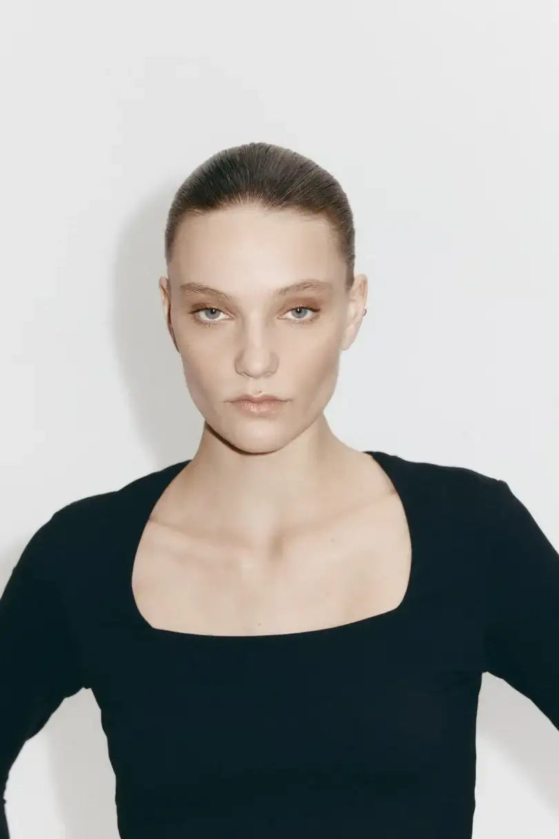 LT1K Square-Neck Full Sleeve Slim Top.(Perfect For All Season)