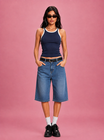 LT1K Contrast Tape Slim Tank Top
