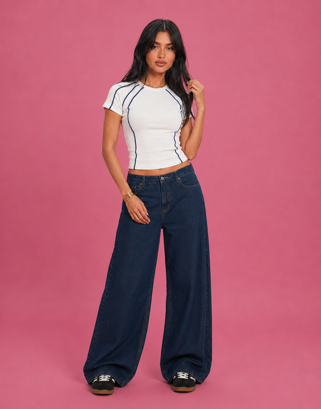 LT1K Multi Contrast Stitch Slim T-Shirt