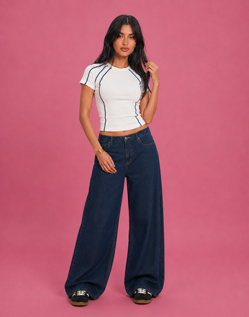 LT1K Multi Contrast Stitch Slim T-Shirt