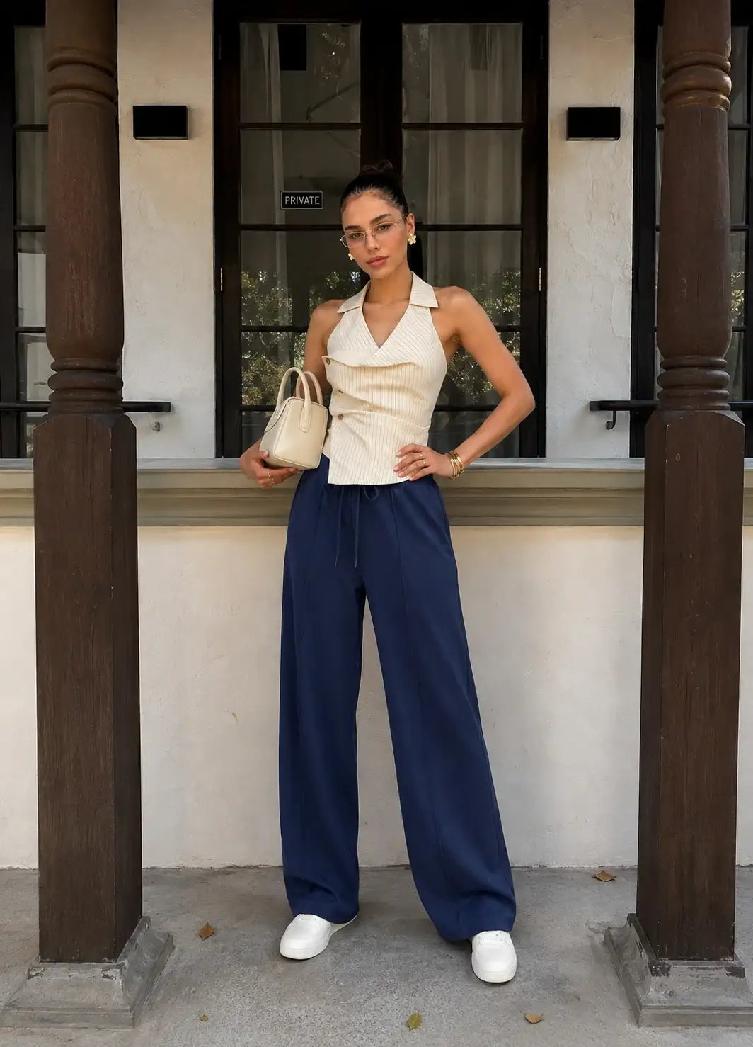 LT1K Front-Seam Wide-Leg Trouser.(Perfect For All Season)