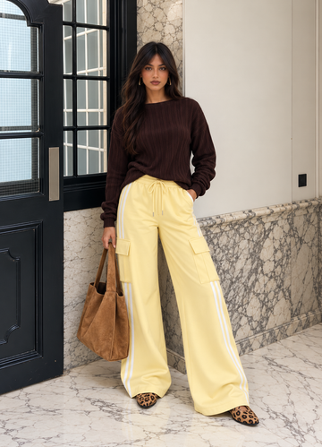 LT1K Stripe Cargo Wide-Leg Trouser (Perfect For All Season)