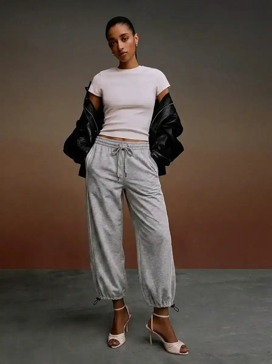 LT1K Double Piping Capri Trouser With Stopper.(Perfect For All Season).