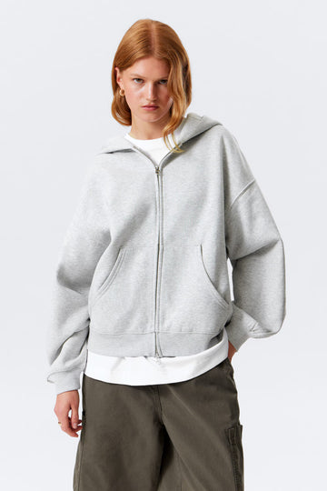 LT1K Grey Zipper Oversize hoodie.